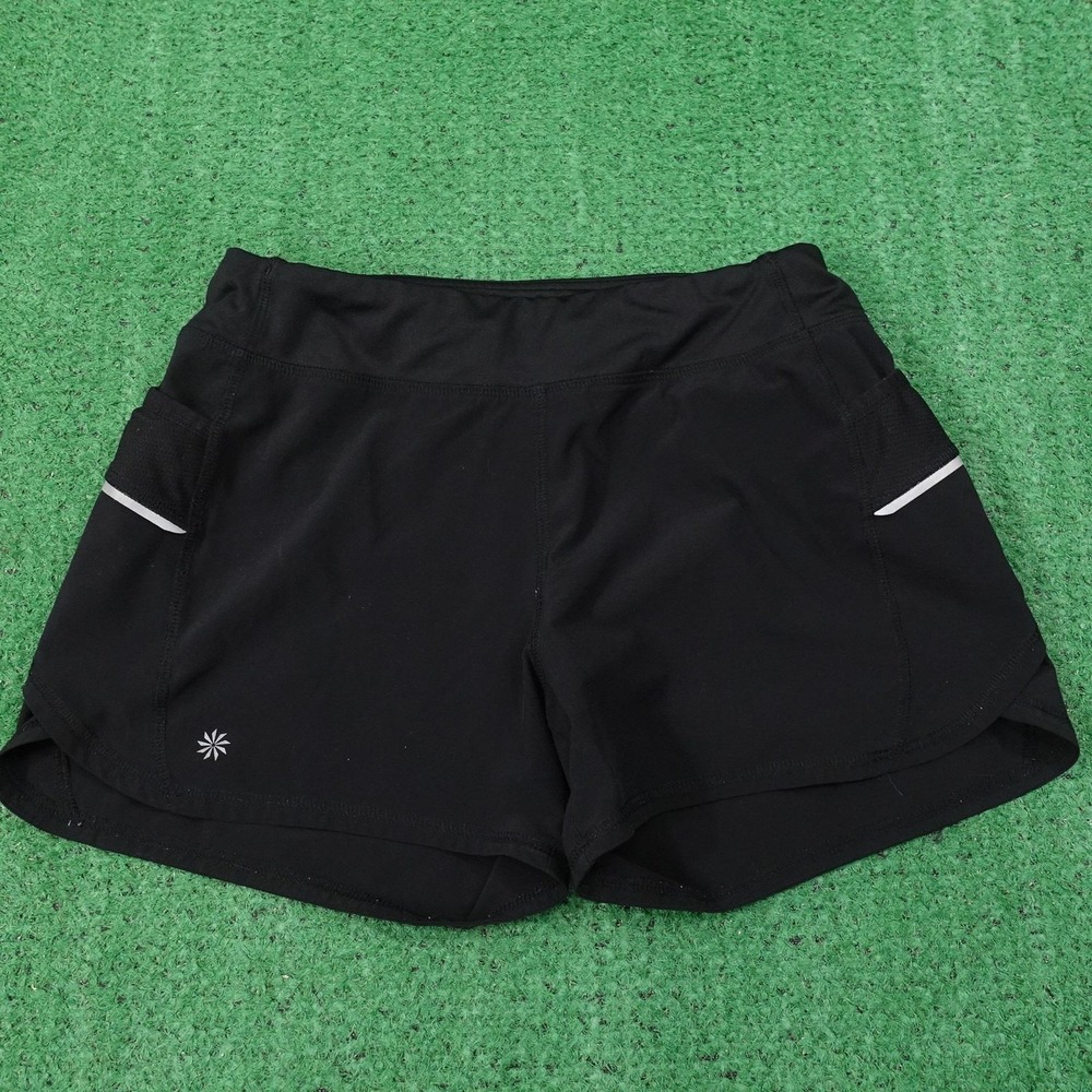 Athleta Girl Shorts Girls XL 14 Black Running Athletic Reflective Pockets